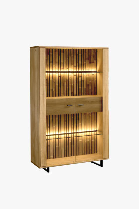 Unterbauvitrine Eichenholz mit Glastüren naturfarben